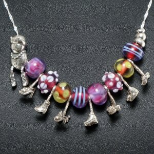 Колье (серебро 925, лэмпворк) Сороконожка Сара