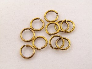 Колечки 6мм, ант.золото (10шт)