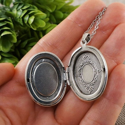 Медальон Авантюрин зеленый antique silver