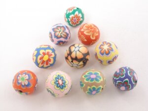 Бусины из полимерной глины Ассорти-2, 18мм (набор 10шт)