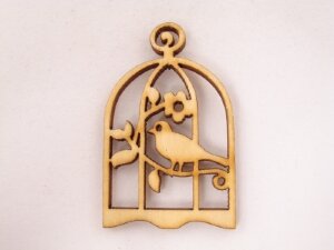 Подвеска Деревянная Клетка (1шт)