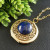 Медальон Кулон Лазурит Синий круглый antique gold