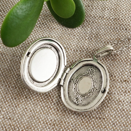 Медальон Инталия Красная Волшебная роза antique silver