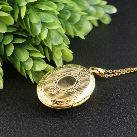 Медальон Аметист овальный №1 gold