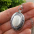 Медальон овальный Белый Перламутр antique silver Медальон овальный Белый Перламутр antique silver