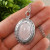 Медальон овальный Розовый кварц antique silver