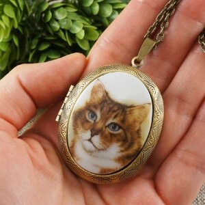 Медальон Рыжий Кот (стекло)