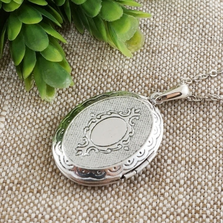 Медальон овальный Перламутр Гелиотис №6 antique silver