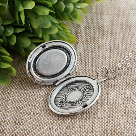 Медальон овальный Красная Яшма antique silver №2