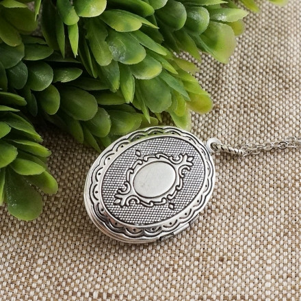 Медальон овальный Красная Яшма antique silver №2