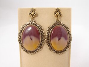 Серьги Яшма мукаит (18х25мм)