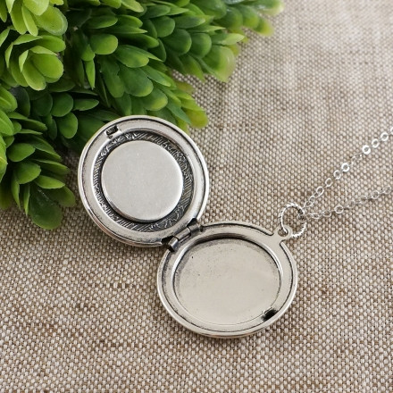 Медальон Перламутр Гелиотис круглый antique silver №4