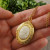 Медальон Камея кремовая Дама из стекла gold