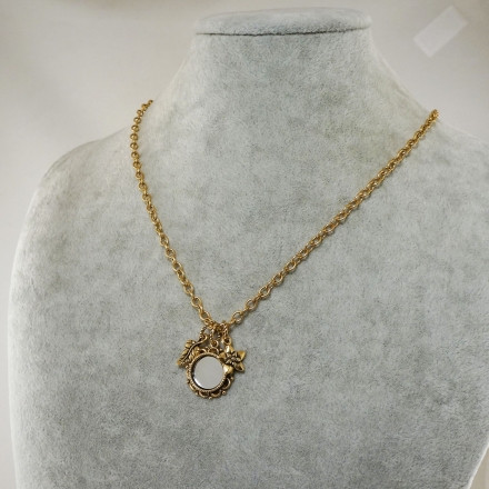 Подвеска Зеркало цветочное antique gold