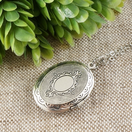 Медальон Кулон Камея Гибискус Цветок черно-белая antique silver