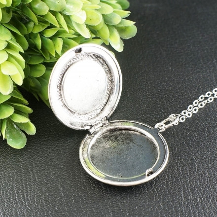Медальон Кулон Аметист круглый Сиреневый Лавандовый antique silver №5