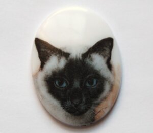 Кабошон Кот сиамский №7 30х40мм (1шт.)