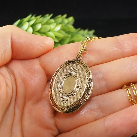 Медальон овальный Перламутр Гелиотис №24 antique gold